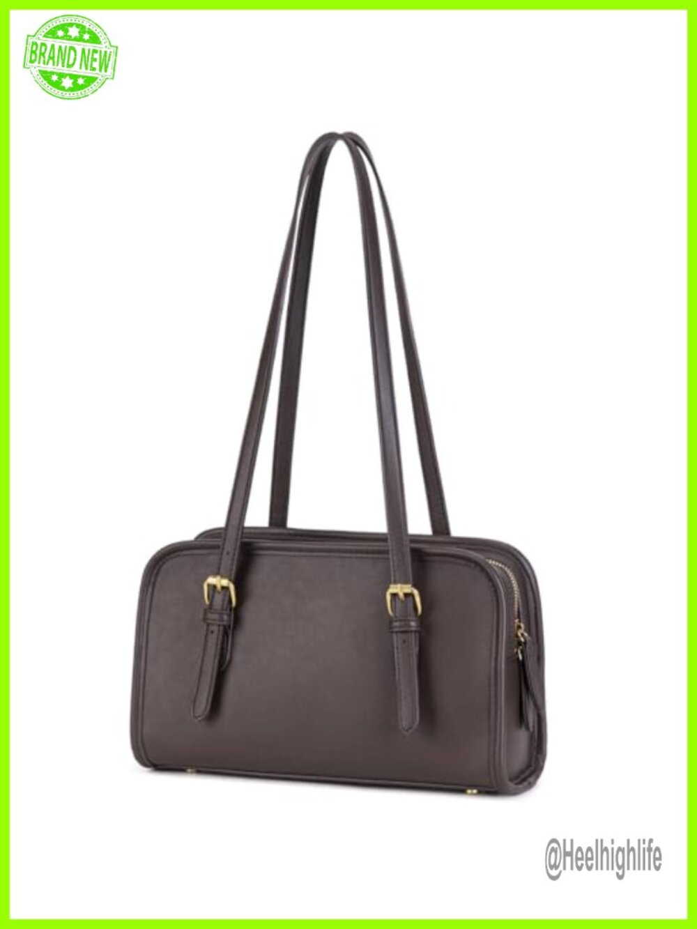 Faux Leather Hobo Shoulder Bag Mini Vintage Zipper Purse Adjustable Strap